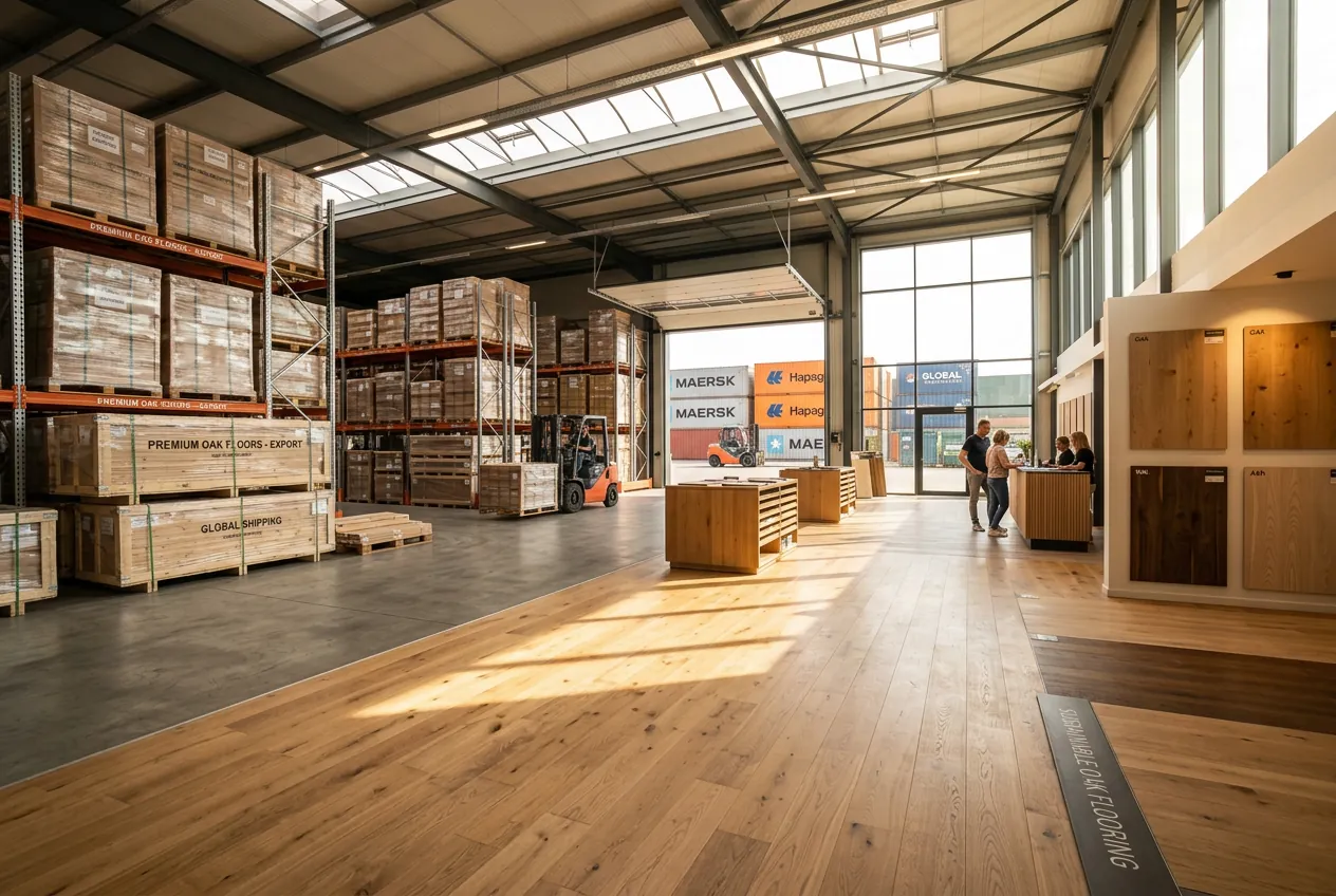 Solid wood flooring, packaged and shipped worldwide